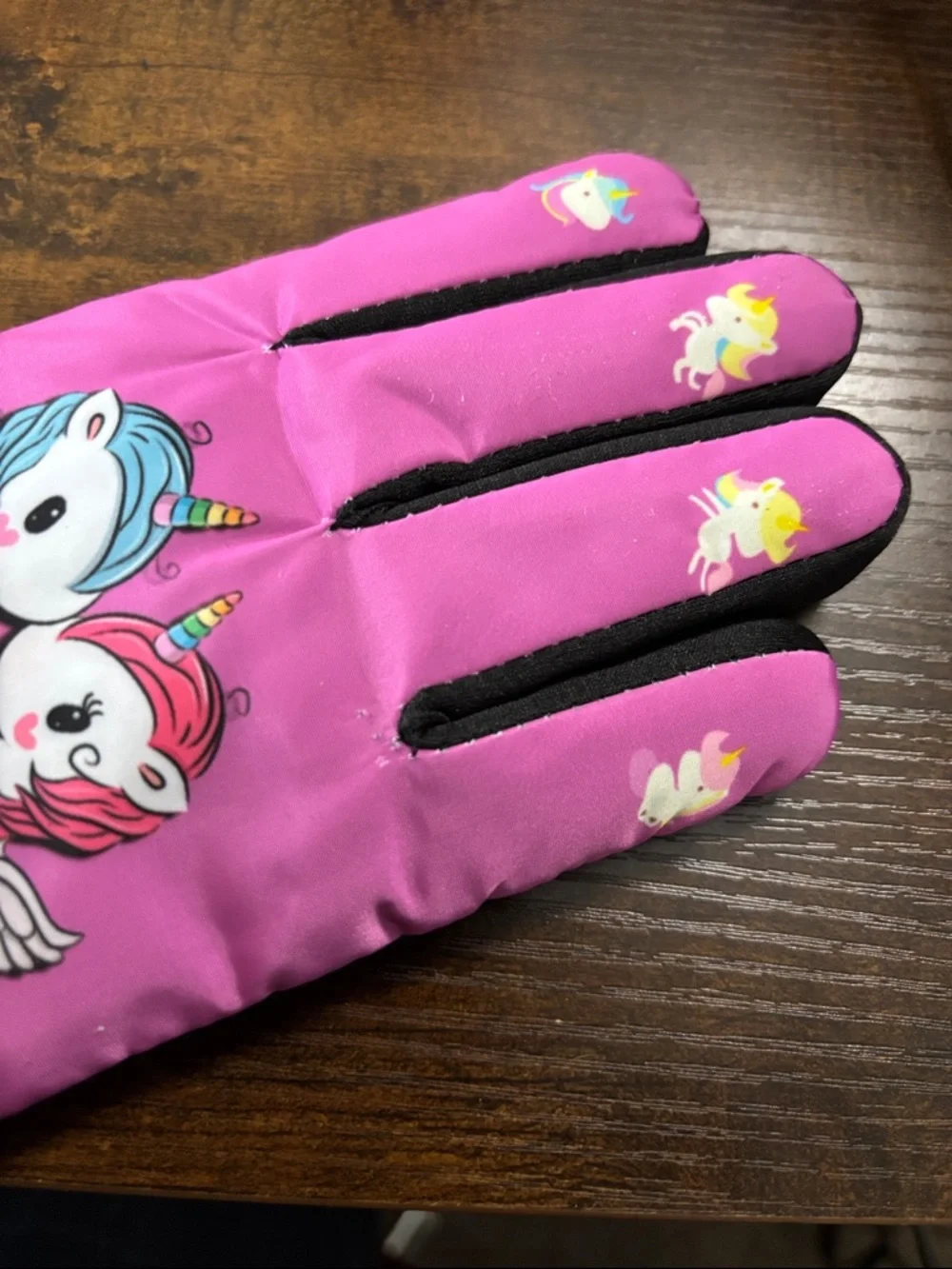 NWT Kids Unicorn Winter Gloves - Pink Fleece Lined
